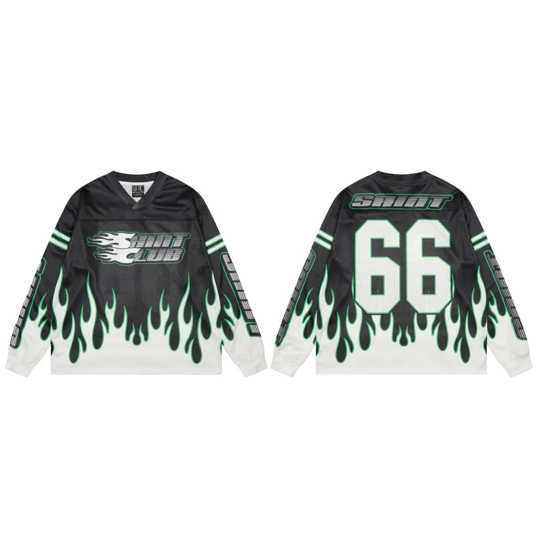 SAINT MICHAEL mesh splicing long-sleeved vintage bottoming shirt Style number: S3602 Size: M L XL Wholesale price: 136 Color: Picture color